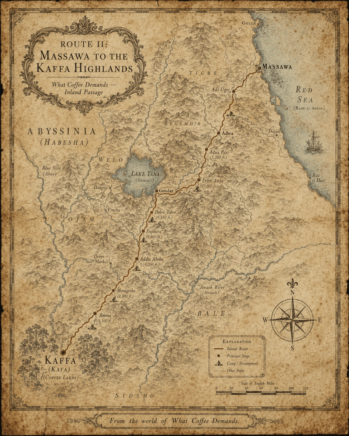 Route II: Massawa to Kaffa Highlands